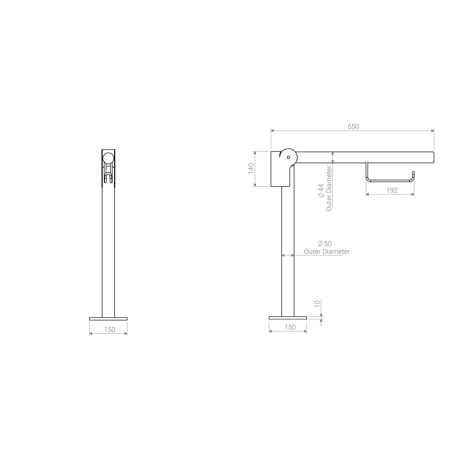 Freestanding hinged grab rail